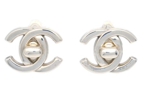 Chanel CC Turnlock Earrings Clip-On Silver Small 96A Online