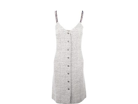 Chanel size 34 21P Tweed dress cotton polyester white black Sale