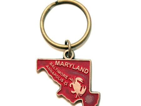 Maryland State Keychain - High Quality Thick Metal Key Ring Cheap