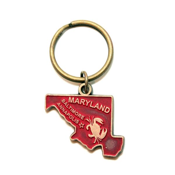 Maryland State Keychain - High Quality Thick Metal Key Ring Cheap