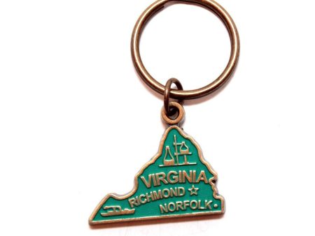 Virginia Keychain - High Quality Thick Metal State Love Key Ring Discount