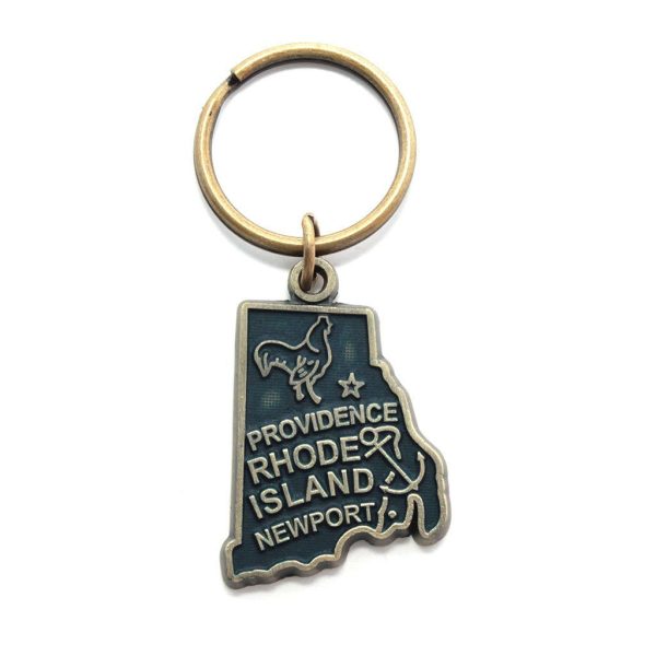 Rhode Island Keychain - High Quality Thick Metal State Love Key Ring Sale