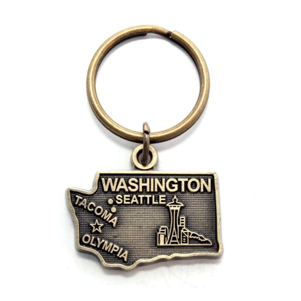 Washington Key Chain - High Quality Thick Metal State Key Ring For Discount