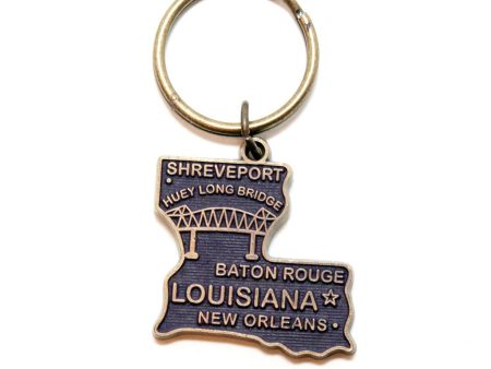 Louisiana Key Chain - High Quality Thick Metal State Key Ring For Sale