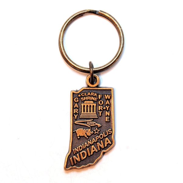 Indiana Keychain - High Quality Thick Metal State Love Key Ring For Sale