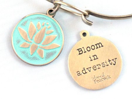 Bloom In Adversity Token Charm Bracelet, Necklace, or Charm Only Online Hot Sale