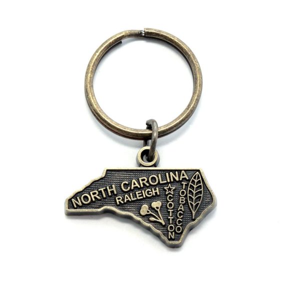 North Carolina Keychain - High Quality Thick Metal State Love Key Ring Supply