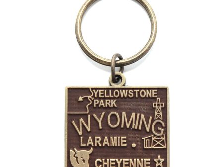 Wyoming Key Chain - High Quality Thick Metal State Key Ring Online now