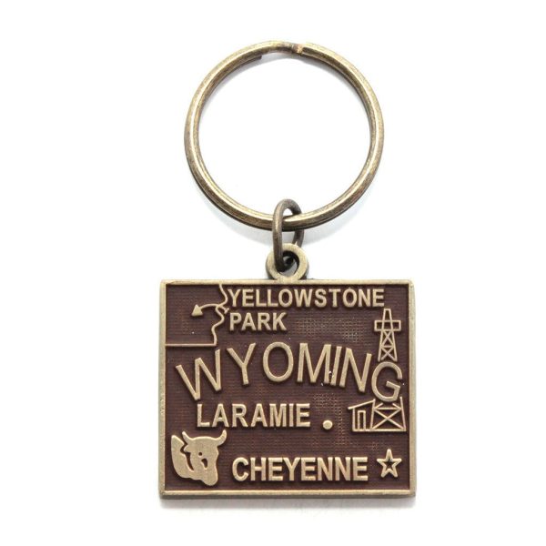 Wyoming Key Chain - High Quality Thick Metal State Key Ring Online now