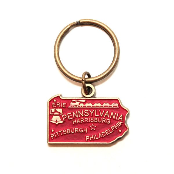 Pennsylvania Keychain - High Quality Thick Metal State Key Ring Discount