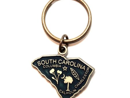 South Carolina State Keychain - High Quality Thick Metal State Love Key Ring Sale