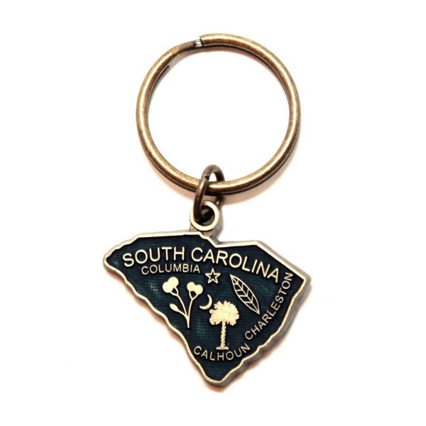 South Carolina State Keychain - High Quality Thick Metal State Love Key Ring Sale