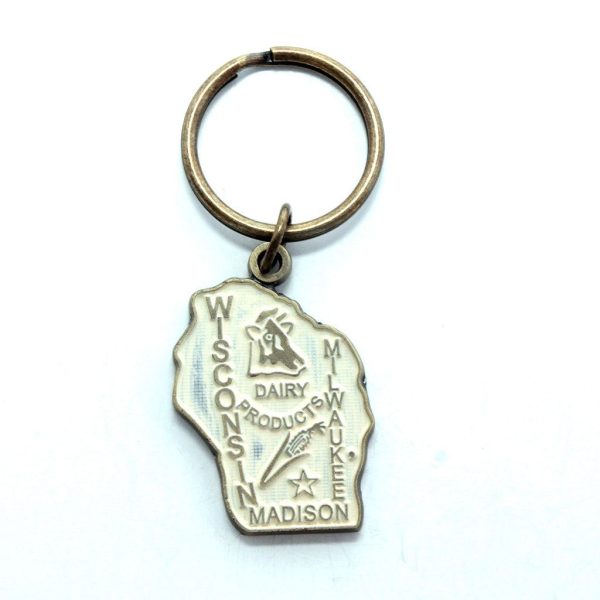 Wisconsin Key Chain - High Quality Thick Metal State Key Ring Online Hot Sale