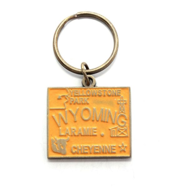 Wyoming Key Chain - High Quality Thick Metal State Key Ring Online now