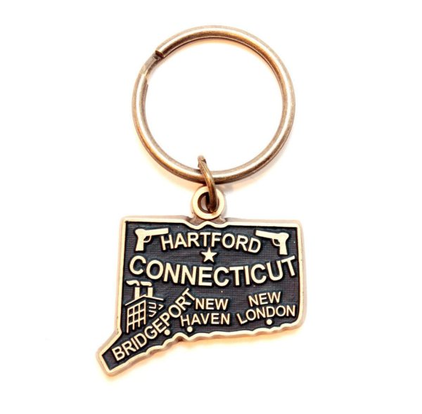 Connecticut Keychain - High Quality Thick Metal State Love Key Ring Cheap