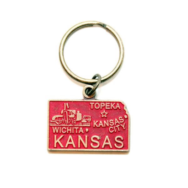 Kansas Keychain - High Quality Thick Metal State Key Ring Fashion