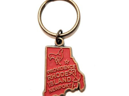 Rhode Island Keychain - High Quality Thick Metal State Love Key Ring Sale