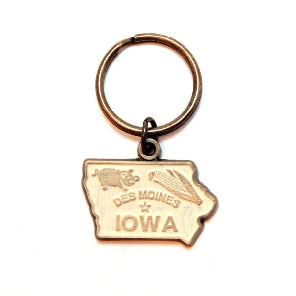 Iowa Key Chain - High Quality Metal State Love Key Ring For Gift Giving Sale