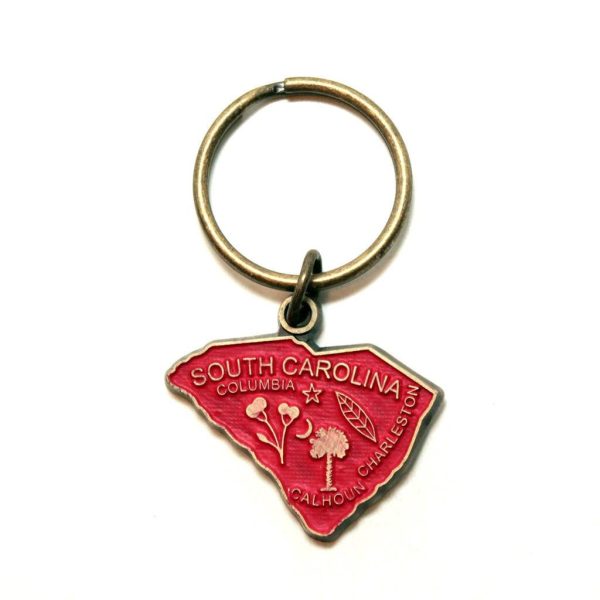 South Carolina State Keychain - High Quality Thick Metal State Love Key Ring Sale