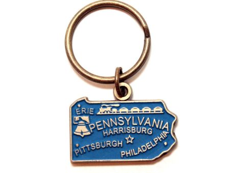 Pennsylvania Keychain - High Quality Thick Metal State Key Ring Discount