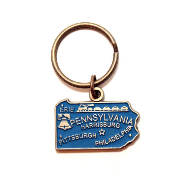 Pennsylvania Keychain - High Quality Thick Metal State Key Ring Discount