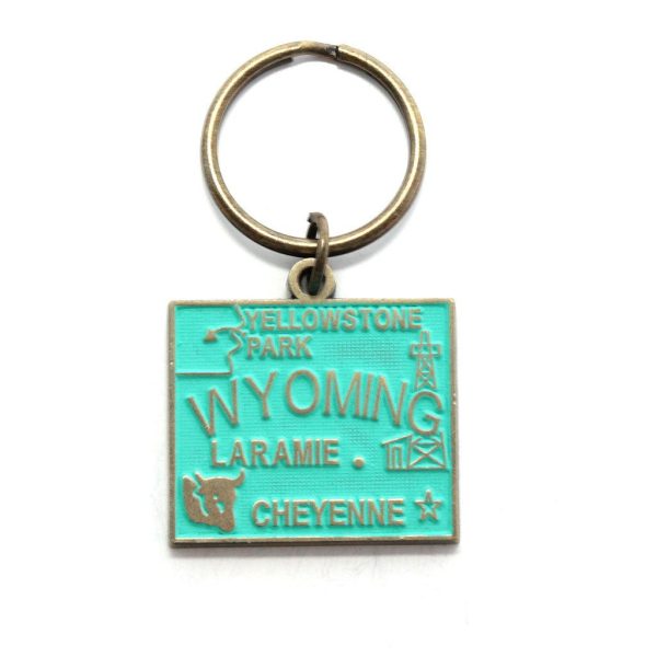 Wyoming Key Chain - High Quality Thick Metal State Key Ring Online now