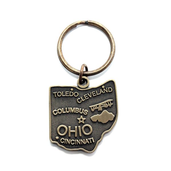 Ohio Keychain - High Quality Thick Metal State Love Key Ring on Sale