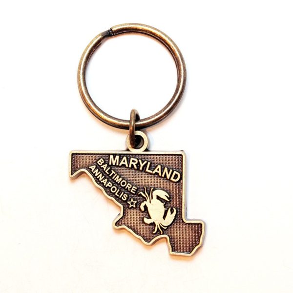 Maryland State Keychain - High Quality Thick Metal Key Ring Cheap