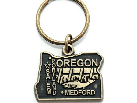 Oregon Keychain - High Quality Thick Metal State Love Key Ring Online now