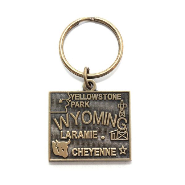 Wyoming Key Chain - High Quality Thick Metal State Key Ring Online now