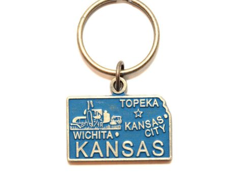 Kansas Keychain - High Quality Thick Metal State Key Ring Fashion