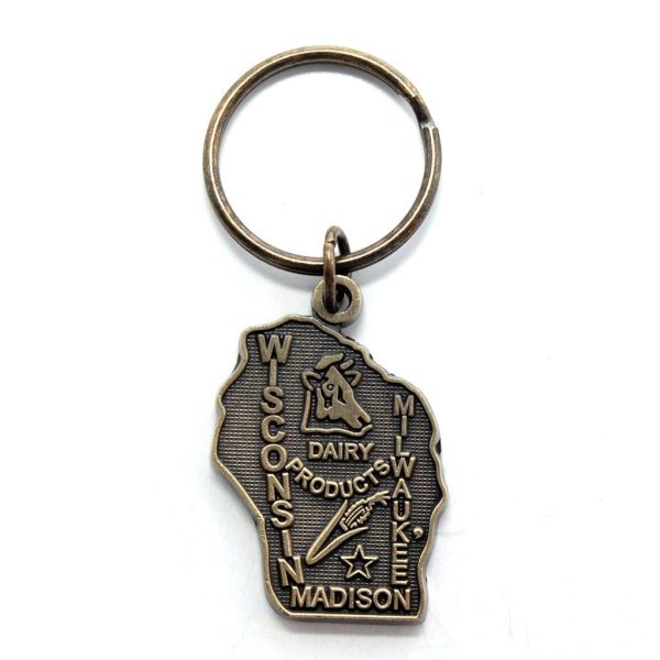 Wisconsin Key Chain - High Quality Thick Metal State Key Ring Online Hot Sale