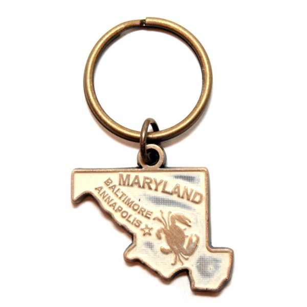 Maryland State Keychain - High Quality Thick Metal Key Ring Cheap