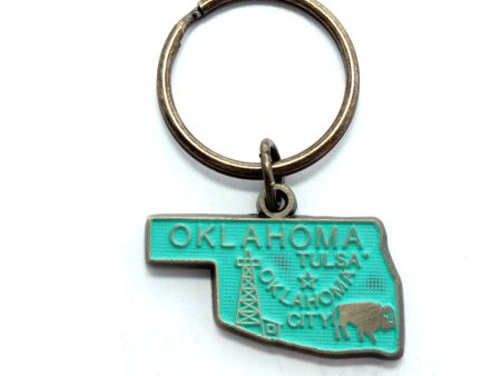 Oklahoma Key Chain - High Quality Thick Metal State Key Ring For Cheap