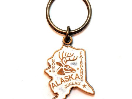 Alaska Key Chain - High Quality Thick Metal State Love Key Ring Hot on Sale