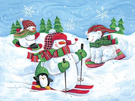 ART1237 - Skiing Snowmen and Animals - 16x12 Online